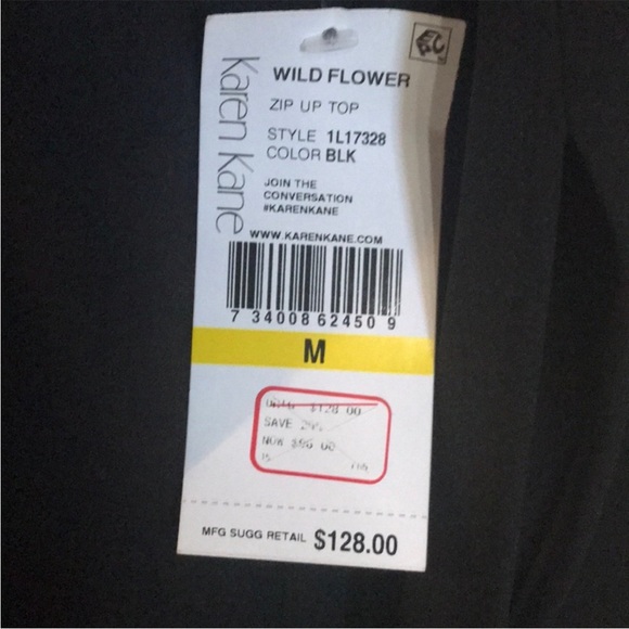 NWT Karen Kane blouse/top • size medium • black with zipper - Picture 5 of 5